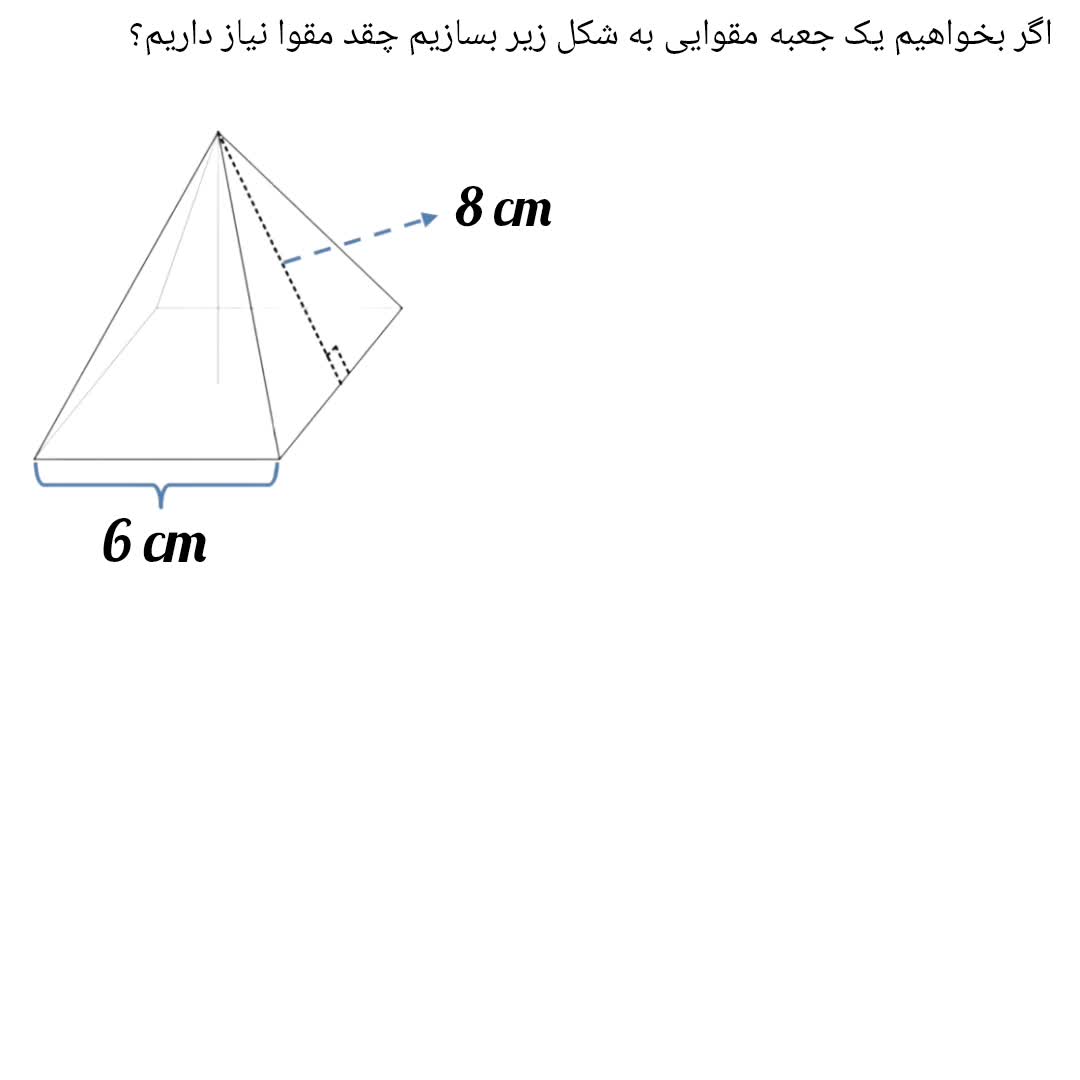 هرم مربعی +مساحت