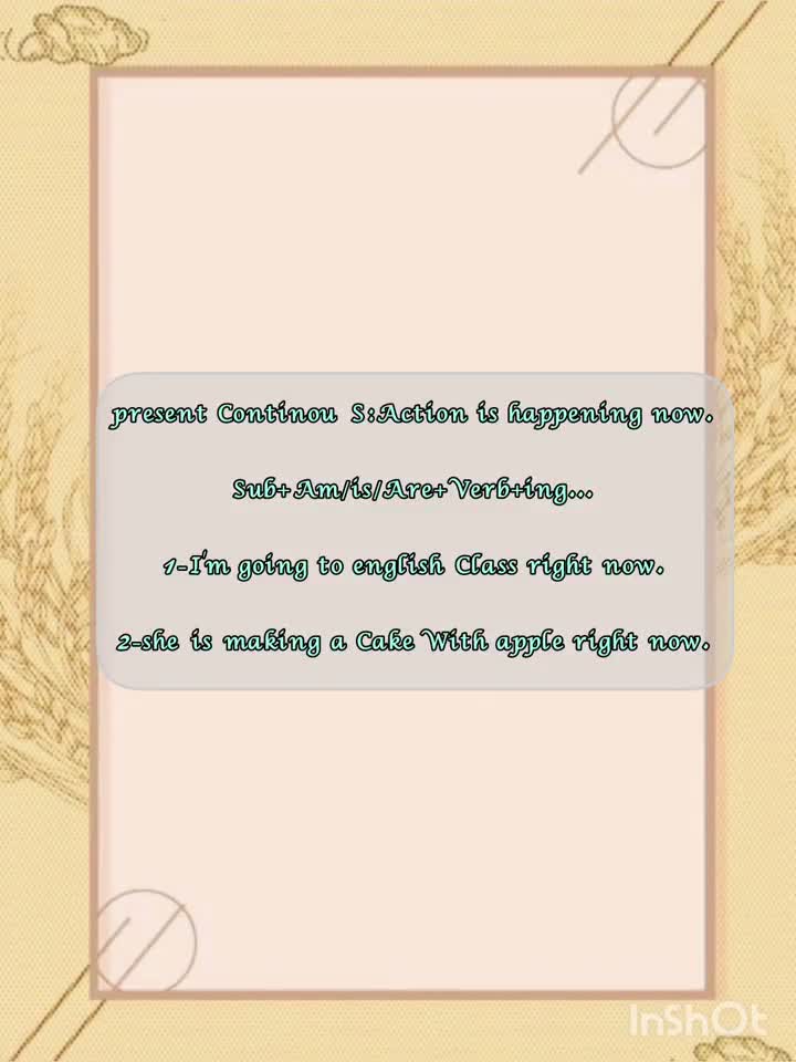 تدریس گرامر present   continou   s