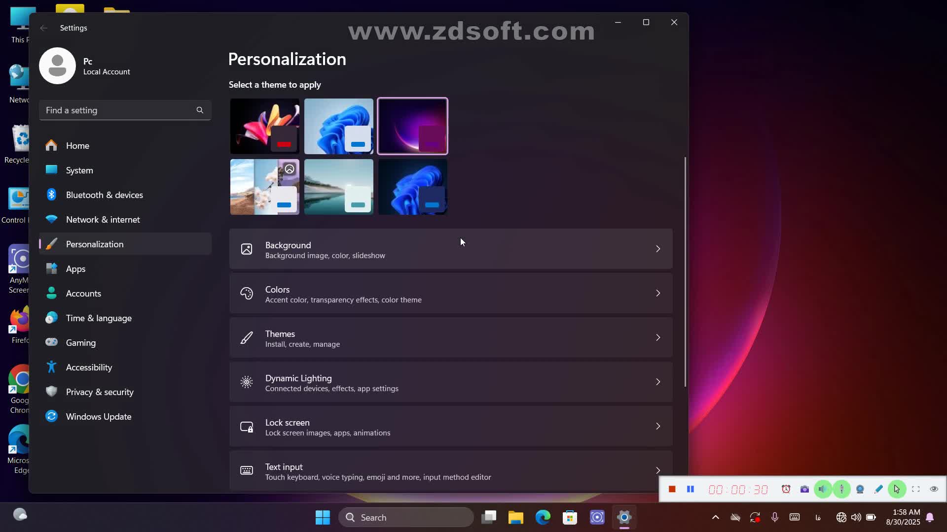 آموزش عوض کردن پس زمینه در لپ تاپ و کامپیوتر