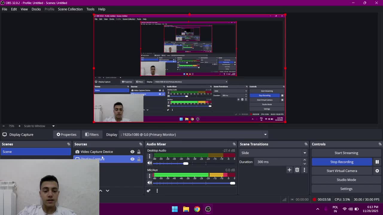 چگونه داخل برنامه obs studio  چهره ی خودمان را استفاده کنیم .