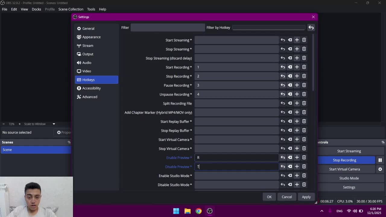 اموزش بخش تنظیمات برنامه ی obs studio