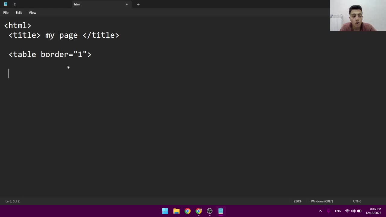 اموزش جدول کشی و تگ جدول در نوت پد و کد نویسی